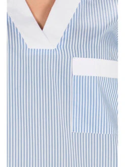 Tunique De Travail Femme à Manche Courte Bleu Et Blanc -Travail Professionnels Vêtements Magasin tunique de travail femme a manche courte bleu et blanc 2