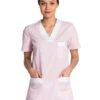 Tunique De Travail Femme à Manche Courte Rose Et Blanc -Travail Professionnels Vêtements Magasin tunique de travail femme a manche courte rose et blanc