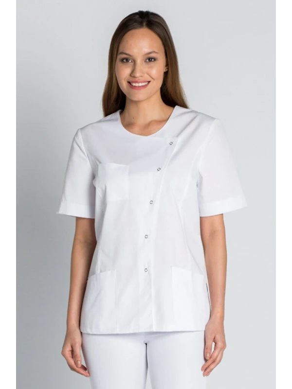 Tunique De Travail Femme Blanche Manches Courtes 4 Tunique De Travail Femme Blanche Manches Courtes – Image 2