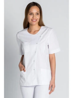 Tunique De Travail Femme Blanche Manches Courtes