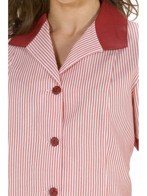 Tunique De Travail Femme Manches Courtes Rayures Rouge Et Blanc 4 Tunique De Travail Femme Manches Courtes Rayures Rouge Et Blanc – Image 2