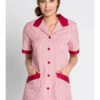 Tunique De Travail Femme Manches Courtes Rayures Rouge Et Blanc -Travail Professionnels Vêtements Magasin tunique de travail femme manches courtes rayures rouge et blanc