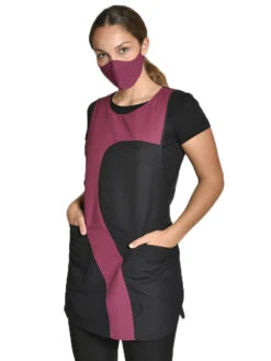 Étole Esthéticienne à Manches Courtes En Microfibre Femme