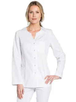 Tunique Esthéticienne Blanche à Bouton Pression