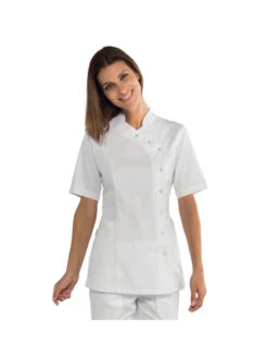 Tunique Estheticienne Blanche Nizza Manches Courtes