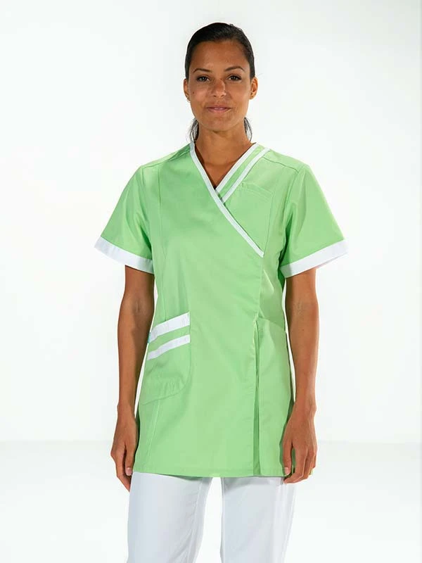Tunique Médicale Verte/blanche Lilee 4 Tunique Médicale Verte/blanche Lilee – Image 2