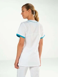 Tunique Femme Blanche/Turquoise Alexandra 9 Tunique Femme Blanche/Turquoise Alexandra -Travail Professionnels Vêtements Magasin tunique femme blancturquoise alexandra 3