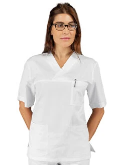 Tunique Médicale Col V 100 % Coton Mezza Manica