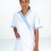 Tunique Infirmière Asymétrique Blanc Et Bleu ROXANE 2 Tunique Infirmière Asymétrique Blanc Et Bleu ROXANE -Travail Professionnels Vêtements Magasin tunique infirmiere asymetrique blanc et bleu roxane