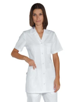 Tunique Infirmiere Manches Courtes Marbella Blanche 100% Coton