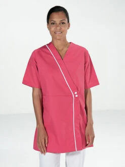 Tunique Kimono Manches Courtes Esthétique AMBRE Rose -Travail Professionnels Vêtements Magasin tunique kimono manches courtes esthetique ambre rose 3