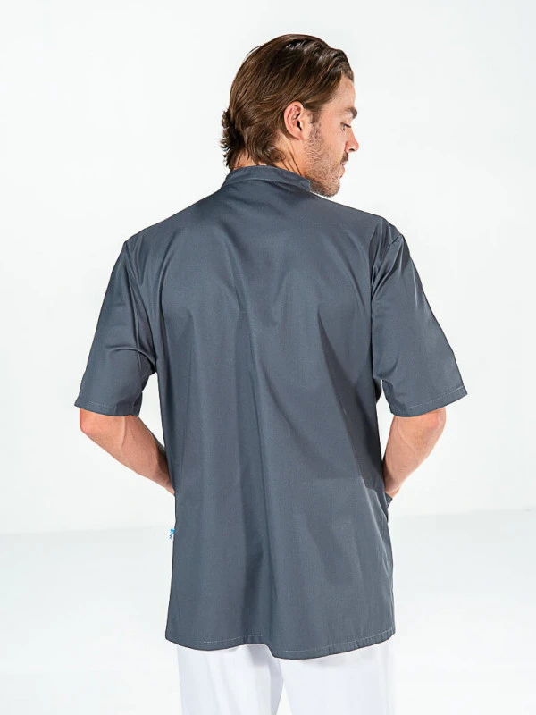 Tunique Kinésithérapeute Osthéo Homme Manches Courtes Grise DENIS 4 Tunique Kinésithérapeute Osthéo Homme Manches Courtes Grise DENIS – Image 2