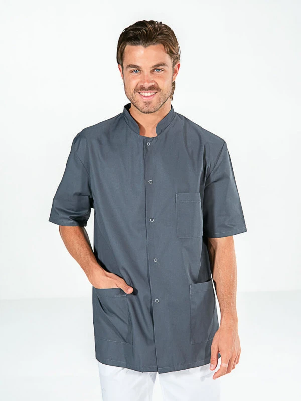 Tunique Kinésithérapeute Osthéo Homme Manches Courtes Grise DENIS 3 Tunique Kinésithérapeute Osthéo Homme Manches Courtes Grise DENIS