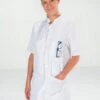 Tunique Médecin Blanche Femme Manches Courtes DENISE -Travail Professionnels Vêtements Magasin tunique medecin blanche femme manches courtes denise