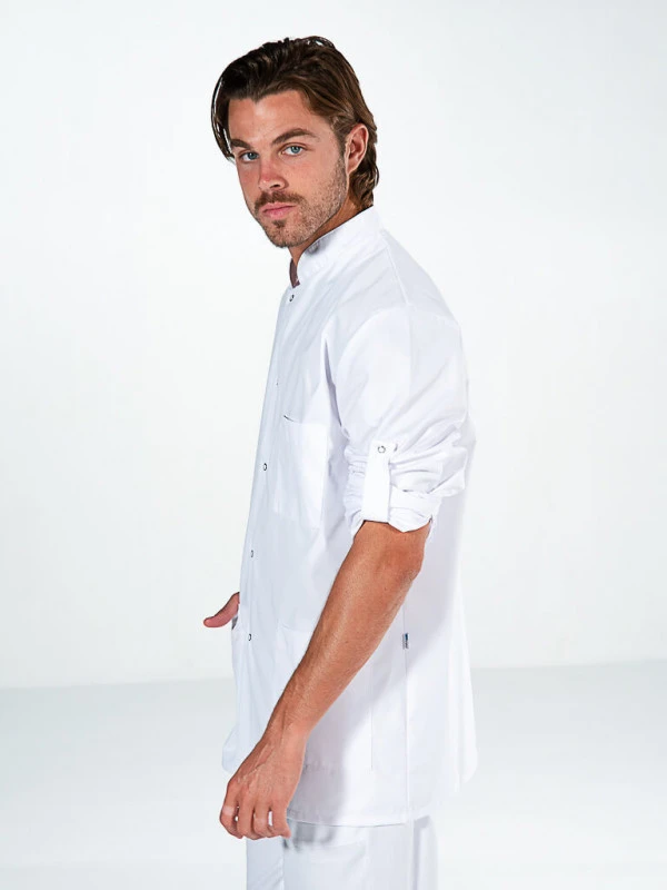 Tunique Médecin Homme Manches Longues Réglables Blanc FABIEN 7 Tunique Médecin Homme Manches Longues Réglables Blanc FABIEN – Image 5