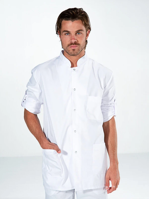 Tunique Médecin Homme Manches Longues Réglables Blanc FABIEN 3 Tunique Médecin Homme Manches Longues Réglables Blanc FABIEN