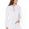 Tunique Médicale Manches Longues Blanche à Zip En Microfibre -Travail Professionnels Vêtements Magasin tunique medicale blanche a zip en microfibre