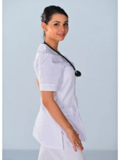 Tunique Médicale Brasilia Blanche Clinic Look -Travail Professionnels Vêtements Magasin tunique medicale blanche clinic look 3