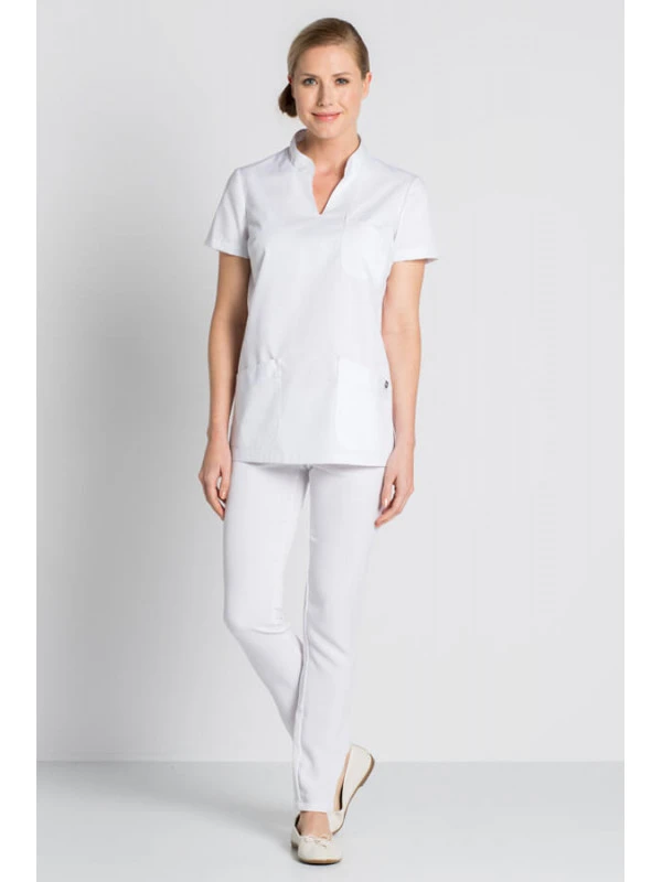 Tunique Médicale Blanche Col Mao 4 Tunique Médicale Blanche Col Mao – Image 2