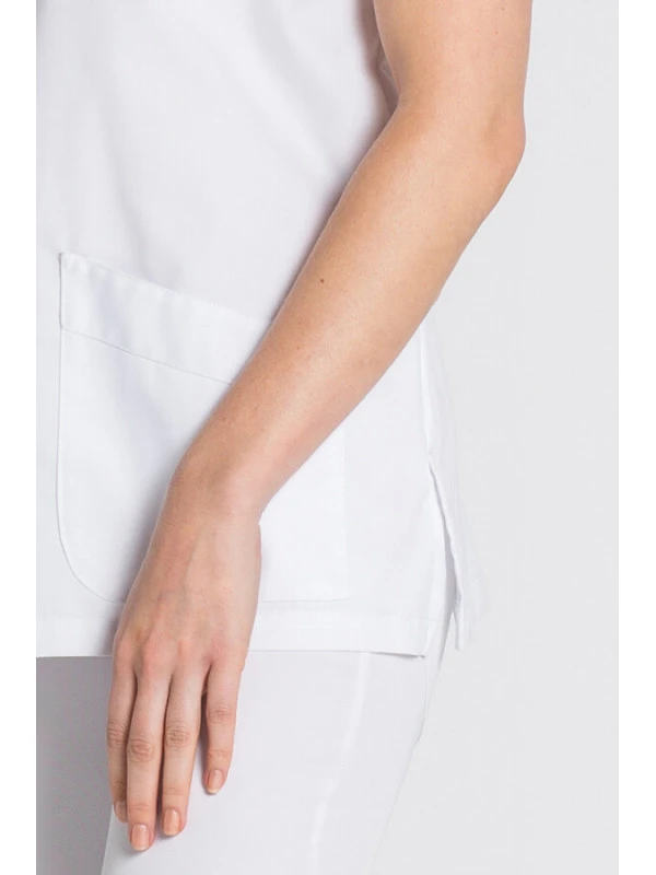 Tunique Médicale Blanche Col Mao 5 Tunique Médicale Blanche Col Mao – Image 3