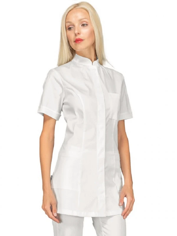 Tunique Médicale Blanche Coton Stretch Manches Courtes Isacco 3 Tunique Médicale Blanche Coton Stretch Manches Courtes Isacco
