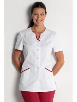 Tunique Médicale Blanche Et Rouge 8 Tunique Médicale Blanche Et Rouge -Travail Professionnels Vêtements Magasin tunique medicale blanche et rouge 2