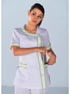 Tunique Médicale Brasilia Blanche Et Vert Anis Clinic Look 9 Tunique Médicale Brasilia Blanche Et Vert Anis Clinic Look -Travail Professionnels Vêtements Magasin tunique medicale blanche et vert anis clinic look 2