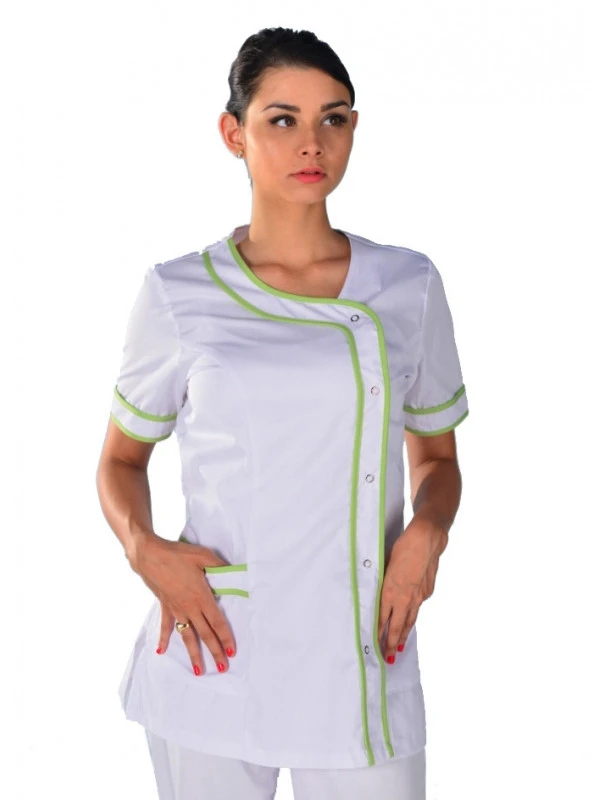 Tunique Médicale Brasilia Blanche Et Vert Anis Clinic Look 3 Tunique Médicale Brasilia Blanche Et Vert Anis Clinic Look