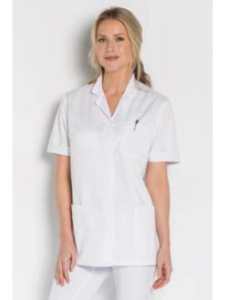 Tunique Médicale Blanche Femme Manches Courtes