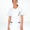 Tunique Médicale Blanche Manches Courtes HANNA -Travail Professionnels Vêtements Magasin tunique medicale blanche manches courtes hanna