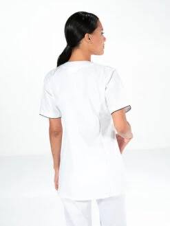Tunique Médicale Blanche Manches Courtes HANNA -Travail Professionnels Vêtements Magasin tunique medicale blanche manches courtes hanna 3