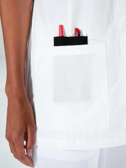 Tunique Médicale Blanche Manches Courtes HANNA -Travail Professionnels Vêtements Magasin tunique medicale blanche manches courtes hanna 4