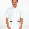 Tunique Médicale Blanche Manches Courtes Homme HARRY -Travail Professionnels Vêtements Magasin tunique medicale blanche manches courtes homme harry