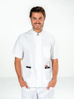 Tunique Médicale Blanche Manches Courtes Homme HARRY