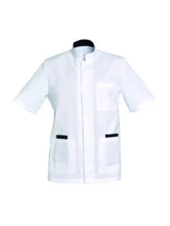 Tunique Médicale Blanche Manches Courtes Homme HARRY -Travail Professionnels Vêtements Magasin tunique medicale blanche manches courtes homme harry 4