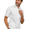 Tunique Médicale Blanche Manches Courtes Hommes Corfu -Travail Professionnels Vêtements Magasin tunique medicale blanche manches courtes hommes corfu