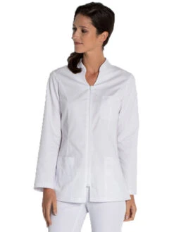 Tunique Médicale Blanche Manches Longues à Zip