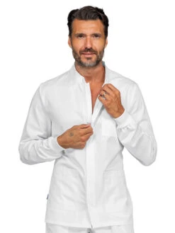 Tunique Médicale Blanche Manches Longues Resserrées Aux Poignets Hommes Corfu