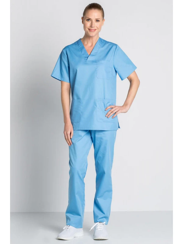 Tunique Médicale Bleu De France Unisexe Col En V 4 Tunique Médicale Bleu De France Unisexe Col En V – Image 2