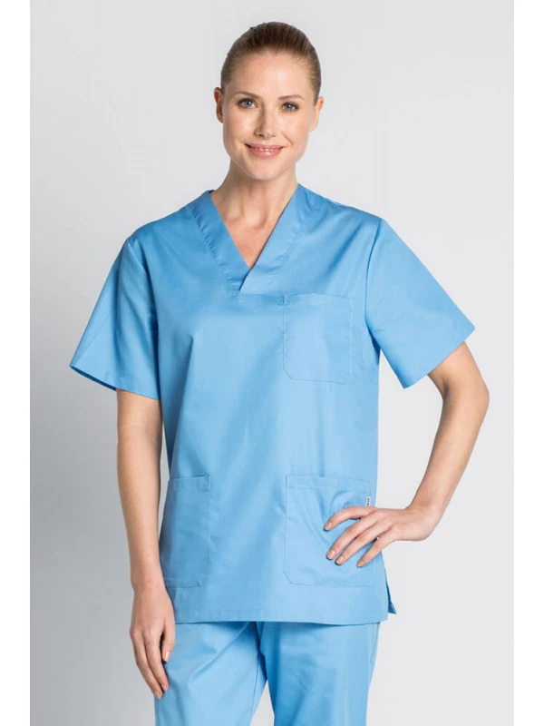 Tunique Médicale Bleu De France Unisexe Col En V 5 Tunique Médicale Bleu De France Unisexe Col En V – Image 3