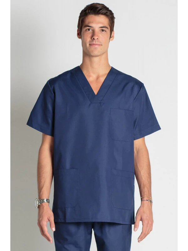 Tunique Médicale Bleu Marine Unisexe Col En V 4 Tunique Médicale Bleu Marine Unisexe Col En V – Image 2
