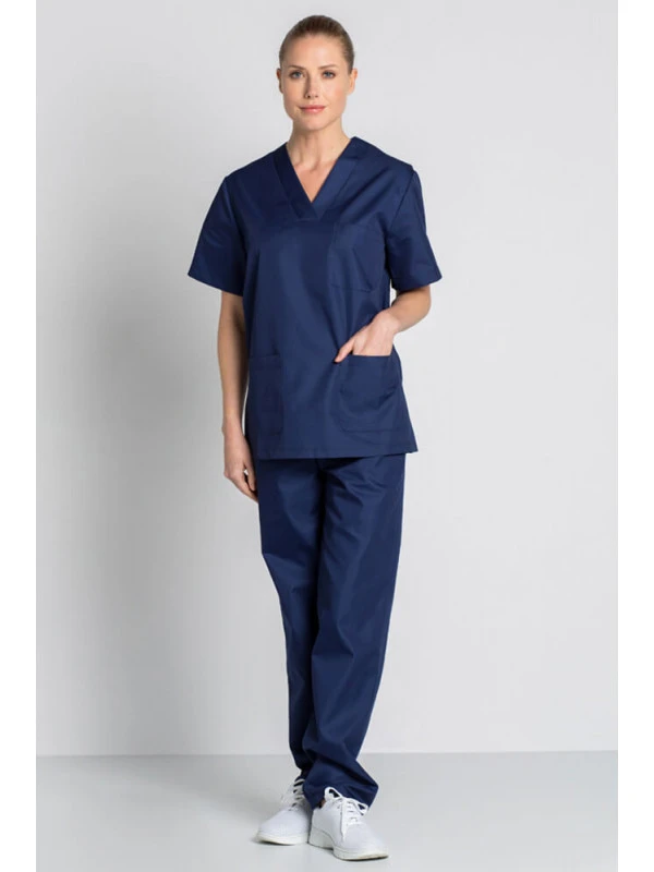 Tunique Médicale Bleu Marine Unisexe Col En V 5 Tunique Médicale Bleu Marine Unisexe Col En V – Image 3