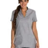 Tunique Médicale Col Mao Gris Clair 1 Tunique Médicale Col Mao Gris Clair -Travail Professionnels Vêtements Magasin tunique medicale col mao gris clair