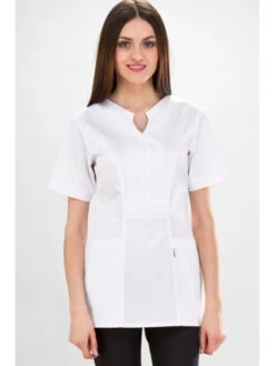 Tunique Médicale Princesse Coupe Casaque Blanche -Travail Professionnels Vêtements Magasin tunique medicale coupe casaque blanche 2