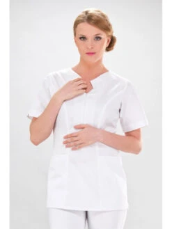 Tunique Médicale Princesse Coupe Casaque Blanche -Travail Professionnels Vêtements Magasin tunique medicale coupe casaque blanche 3