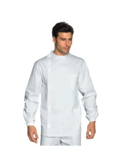 Tunique Médicale Dentiste Boutons Blanc 100% Coton