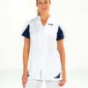 Tunique Médicale Femme Blanche/bleue Marine Sandrine -Travail Professionnels Vêtements Magasin tunique medicale femme blanchebleu marine sandrine
