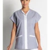 Tunique De Travail Femme Sans Manches Bleu Clair Et Blanc -Travail Professionnels Vêtements Magasin tunique medicale femme bleue et blanc
