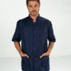 Tunique Médicale Homme Manches Courtes Bleu Marine DENIS -Travail Professionnels Vêtements Magasin tunique medicale homme manches courtes bleu marine denis