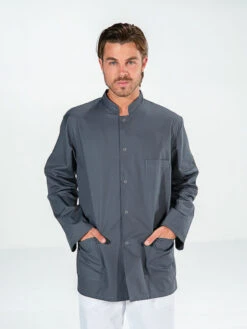 Tunique Médicale Homme Manches Longues Réglables Gris FABIEN